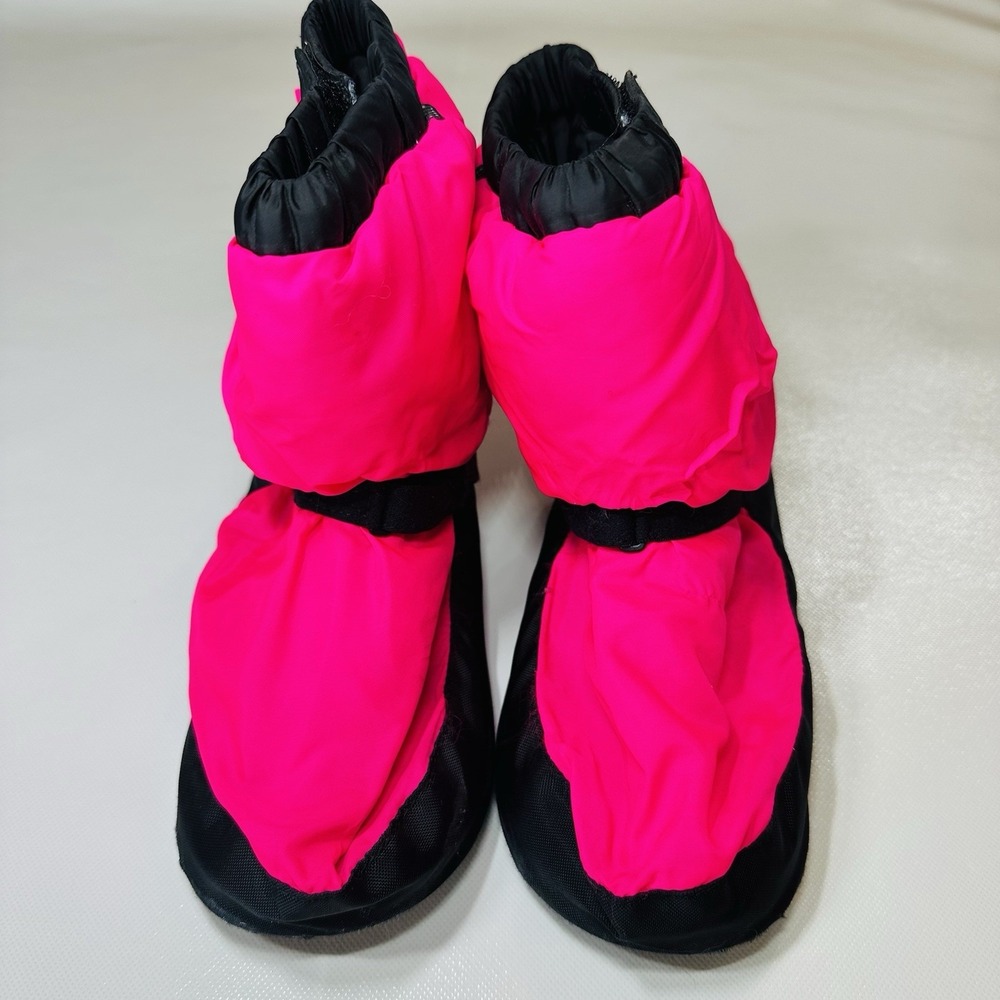 BLOCH Warm-Up Booties Kids‎ Large Pink Black Dance Ballet Slipper Covers L Excel
